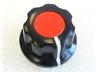 Plastic Screw Type Control Knob • Red Inlay • Shaft Hole Size : 6.4mm [KNOB16-0019RD]