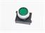 Push Button Actuator Illuminated Latching • Green Raised Lens • Metallic Silver 30mm Bezel [P302LGS]