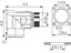 Circular Connector M23 Power Right Angle Housing without Insert Male Thread 300°. Rotatable 25mm Square. Flange 4x2,7mm Mounting Holes [7639000000]