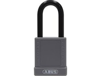 ABUS Industrial Safety Padlock Grey, Aluminium Body, Width:40mm, Shackle Diameter:7mm, High Precision 6 Pin Cylinder, RH6, Vertical Clearance:38mm, Locking Type:Key, Depth:20mm, Height:90mm, Intrinsically Safe, Key Retaining, Weight:110g [ABUS PADLOCK 74/40 GRY]
