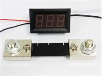 Digital DC AMP Panel Meter 0-100A with 75mV Shunt. 3 Digit Red 0.56IN LED Display. Power Supply: DC4.5-28V. OD48x29x21mm [DPM/BDD DIG AMP METER 100A RED]