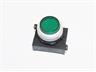 Push Button Actuator Illuminated Latching • Green Raised Lens • Metallic Silver 30mm Bezel [P302LGS]