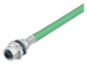 Circular Connector M12 D COD Female 4P Screw Lock M16 X 1,5 Rear Panel Entry Front Mount with 500mm Shield Profinet Cable IP67 (22266) [RKHS 4D-342/0,5M]