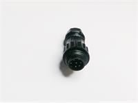 Circular Connector - RD24 Style Econo 7 Pole (6P+Earth) Cable End Male Straight Strain Relief Solder Term. Cable OD 7-12mm. 10A/250VAC. IP67 [CA6LS-II-ECN]