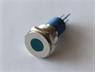 LED Indicator 14mm Flat Panel Mount Blue Dot 12VDC 20mA IP65 - Nickel Plated Brass [AVL14F-NDB12]