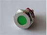 Vandal Resist Pilot Lamp 16mm Flat Green Dot LED 220VAC 15mA- IP67 - Nickel Plated Brass [AVL16F-NDG220]