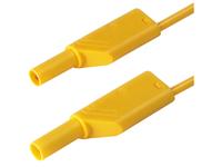 4mm Stackable PVC Safety Test Lead with 2.5mm sq. Straight Shroud Plug to Shroud Plug in Yellow 200 cm in length [MLS-WS 200/2,5 YELLOW]