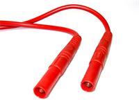 4mm PVC Safety Test Lead with 1mm sq. Straight Shroud Plug to Shroud Plug in Red 50 cm in length [MLS-GG 50/1 RED]