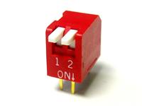 Piano Type DIP Switch • Pitch : 2,54mm • Form : 1A-SPST(NO) • 25mA-24VDC • 400gf max • PCB-Thru-Hole Straight [KTPL02]