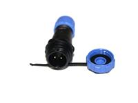 Circular Connector Plastic IP68 Screw Lock Male Cable End Receptacle With Cap 2 Poles 13A/250VAC 4-6,5mm Cable OD [XY-CC131-2P-I-C]