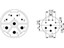 Circular Connector M23 Power Female Crimp Insert 8 Pole(4+3+PE) for 4x1mm/4x2mm Contacts and 8/28A @ 300/500VAC Max. [7084943122]