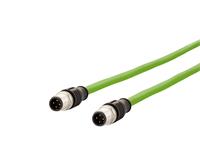 Cordset Shielded M12 D-Coded Male Straight 4 Pole – Male Straight 4 Pole 2x2 AWG22 - 1,5M PUR Cable (0985 S4742 100/1,5M) [142M1D11015]