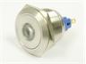Ø22mm Vandal Proof Stainless Steel IP67 Push Button and Red 12V LED Dot Illuminated Switch with 1N/O 1N/C Momentary Operation and 5A-250VAC Rating [AVP22F-M3SDR12]