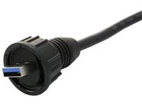 ALTW USB3.0 Type A Waterproof Male Screw Locking Cordset: USB3.0-A Male - 1M Shielded Cable Open End [UA-30BFMM-SL7B01]
