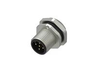 Circular Connector M12 A CODE Male 5 Pole. Screw Lock Front Panel Entry Rear Fixing Solder Terminal. PG9 - IP67 [PM12AM5F-S/9]