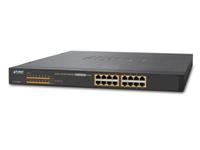 Planet 16 Port 10/100/1000Mbps 802.3at POE+Ethernet Switch [GSW-1600HP]