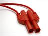 4mm Stackable PVC Safety Test Lead with 1mm sq. Straight Shroud Plug to Shroud Plug in Red 50 cm in length [MLS-WS 50/1 RED]