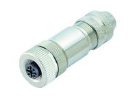 4 way Female Cylindrical Cable Connector with Screw Lock , Shieldable and Diecasted Zinc Thread Ring [99-1430-814-04]