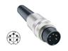 Inline DIN Circular Cable Plug Connector • Locking Type with threaded joint, ground contact • 5 way • Solder • 60VAC 5A • Cable ø4~6mm • IP40 [SV50-6M]
