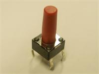 Tactile Switch • Form : 1A - SPST (NO)/4Termn • 50mA-12VDC • 260gf • PCB-ThruHole • Red • Case Size : 6x6mm Height :13mm [DTS66R]