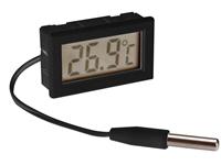 Digital Thermometer with Sensor Cable 48 x 30 x 15mm. Panel Cut-Out 44x25mm - LR44 Battery (Included) [VELLEMAN PMTEMP2]