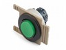 Push Button Actuator Non-Illuminated Momentary • Green Raised Button • Black 35mm Flush Bezel [PB352MG]
