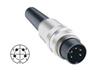 Inline DIN Circular Cable Plug Connector • Locking Type with threaded joint, ground contact • 4 way • Solder • 250VAC 5A • Cable ø4~6mm • IP40 [SV40]