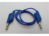Test Lead Blue 500mm - PVC 0,75mm Square - 4mm Stackble 'Lantern' Banana Plugs 15A-30VAC/60VDC [XY-ML50/075E-BLU]