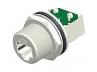 RJ45 CAT6 Panel Female Waterproof Receptacle Nickel Plated Zinc Alloy, Feed Thru RJ45 [XY-MCPJ08G06-SCJ8001]