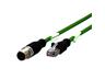 Cordset Shielded M12 D-Coded Male Straight 4 Pole – RJ45 Plug AWG 26 (2x2) - 3M PUR Cable [142M1D15030]