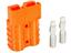 SB Orange 50A 600V AC/DC 2 pole Connector 2 Contacts for wire #6~16 AWG [SB50 ORANGE 2 POLE]