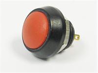 Ø12mm Metal Zn-Al 17mm Round Bezel IP65 Push Button Switch with Red Dome Button, 1N/O Momentary Operation and 2A-36VDC Rating [PBMZR171ATLE2]