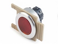 Push Button Actuator Illuminated Momentary • Red Flush Lens • Aluminium 35mm Flush Bezel [P351MRA]