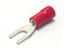 Insulated Fork Terminal Lug • 4mm Stud • for Wire Range : 0.34 to 1.57 mm² • Red [LF15004]