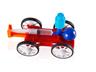 Exlporing Kid Air Powered Car Kit, uses Compressed Air to Push the Piston to Move Backward, and the Piston Rod Drives the Rack and Gear to Rotate to make the Trolley Move Forward Quickly, Understand the Principles of Pressure, and Kinetic Energy, For ages [EDU-TOY AIR POWERED CAR]