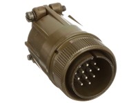 Circular Connector MIL-DTL-5015 Style Screw Lok Cable End Environmental IP65 Plug With Cable Clamp 14 Pol #16 Cont. Male Solder. 13A 500VAC/700VDC [MS3106F-20-27P]