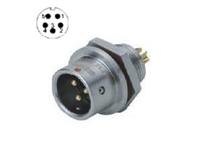 Male Circular Connector • Metal-Shielded with Push-Pull Snap Lock Panel-Mount Jam-Nut • 5 way • 180V 5A • IP67 [XY-CCM212-5P]