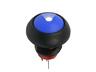 IP67 Illuminated Momentary Push Button Switch • Form : SPST-0-(1M) • 17mm Round Black Bezel • Blue Button with White LED • Solder-Lug [PBR171ATLE6L9]