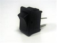 Miniature Rocker Switch • Form : SPST-(1)-0 • 6A-250 VAC • PCB Str • 19x13mm • Black Curved Actuator • Marking : None [MR2149-C2BB]