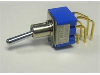 Midget Toggle Switch • Form : DPDT-1-0-1 • 6A-125 VAC • Right-Angle-Ver.Mount [MS500HBVT]
