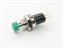 Miniature Push Button Switch • Momentary • Form : SPST-0-(1) • 3A-125 VAC • Solder-Lug • Green-Button • Round Actuator • PTM [R18-29A3 GREEN]