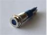 LED Indicator 8mm Flat Panel Mount Blue Dot 12VDC 20mA IP65 - Nickel Plated Brass [AVL8F-NDB12]