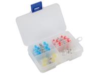 Solder Seal Heat Shrink Tube Connector. Waterproof Terminal. 4 Sizes 50 Pieces Per Set. White = AWG 26-24:(0.25-0.34mm), Red=AWG 22-18: (0.5-1.0mm), Blue= AWG 16-14:(1.5-2.5mm), Yellow=AWG 10-6:(4.0-6.0mm) [HKD 50PC SOLDER BUTT CONNECT KIT]