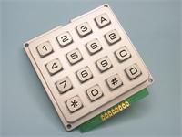 4x4 Waterproof Matrix Keypad with 16 Metal Alpha-numeric Keys [COM3M-WPM]