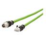 Cordset Shielded M12 X-Coded Male Straight 8 Pole – RJ45 Plug CAT 6A - 1M PUR Cable. [142M2X15010]