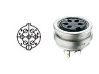Panel Mount DIN Circular Socket Connector • Locking Type with threaded joint • 7 way • Solder • 250VAC 5A • IP40 [KFV70]