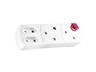 Crabtree Plug in Adaptor 2X16A, 2X6A Euro Sockets, Power-on Indicator [CRBT BP3220P]