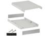 Instrument Enclosure • Polystyrene Plastic • with Aluminium End Panels • 178x153x35mm • Grey enclosure Metal Panel [1598BBSGY]