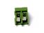 5mm Screw Clamp Terminal Block • 2 way • 10A - 250V • Straight Pins 45° •Green [COB5-2E]