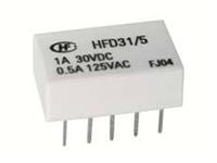 Signal Sub Mini Sealed Relay Form 2C (2c/o) 5VDC 178 Ohm Coil 1A 30VDC 0,5A 125VAC (250VAC Max.) - Gold Flash Contacts [HFD31-5]